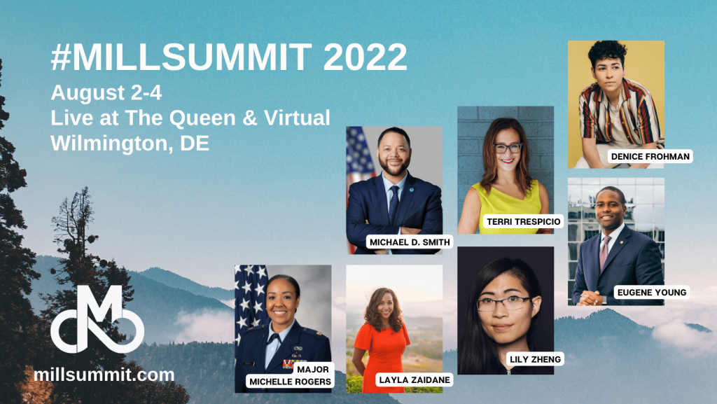 A flyer of the Mill Summit with pictures of the keynote speakers