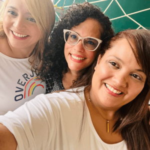Three ladies smiling in a selfie