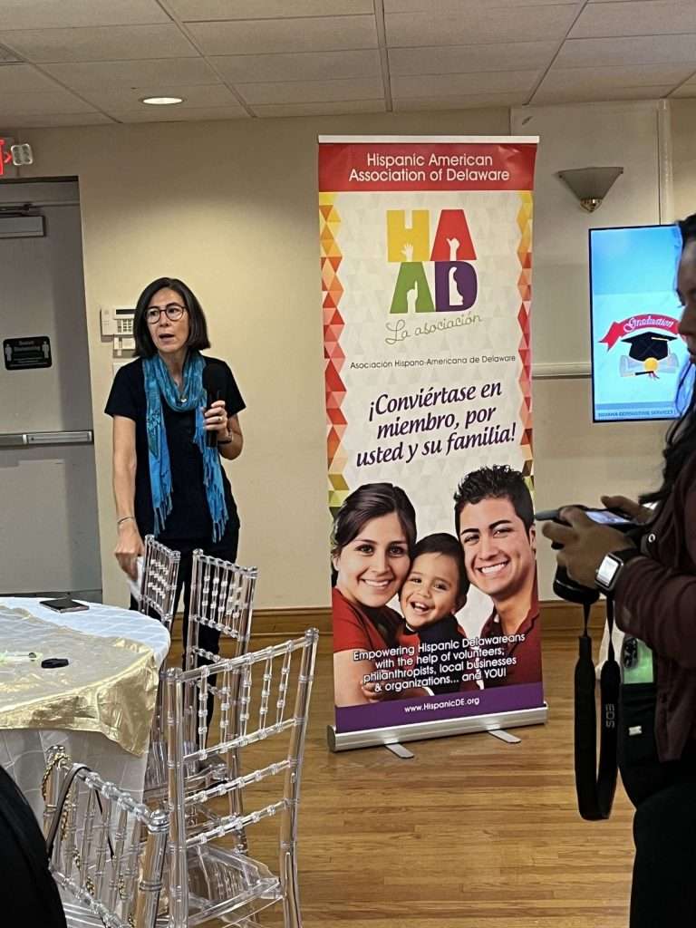 A Delaware SBDC advisor speaking at an event