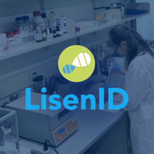LisenID logo with a picture of a lady working in a lab.